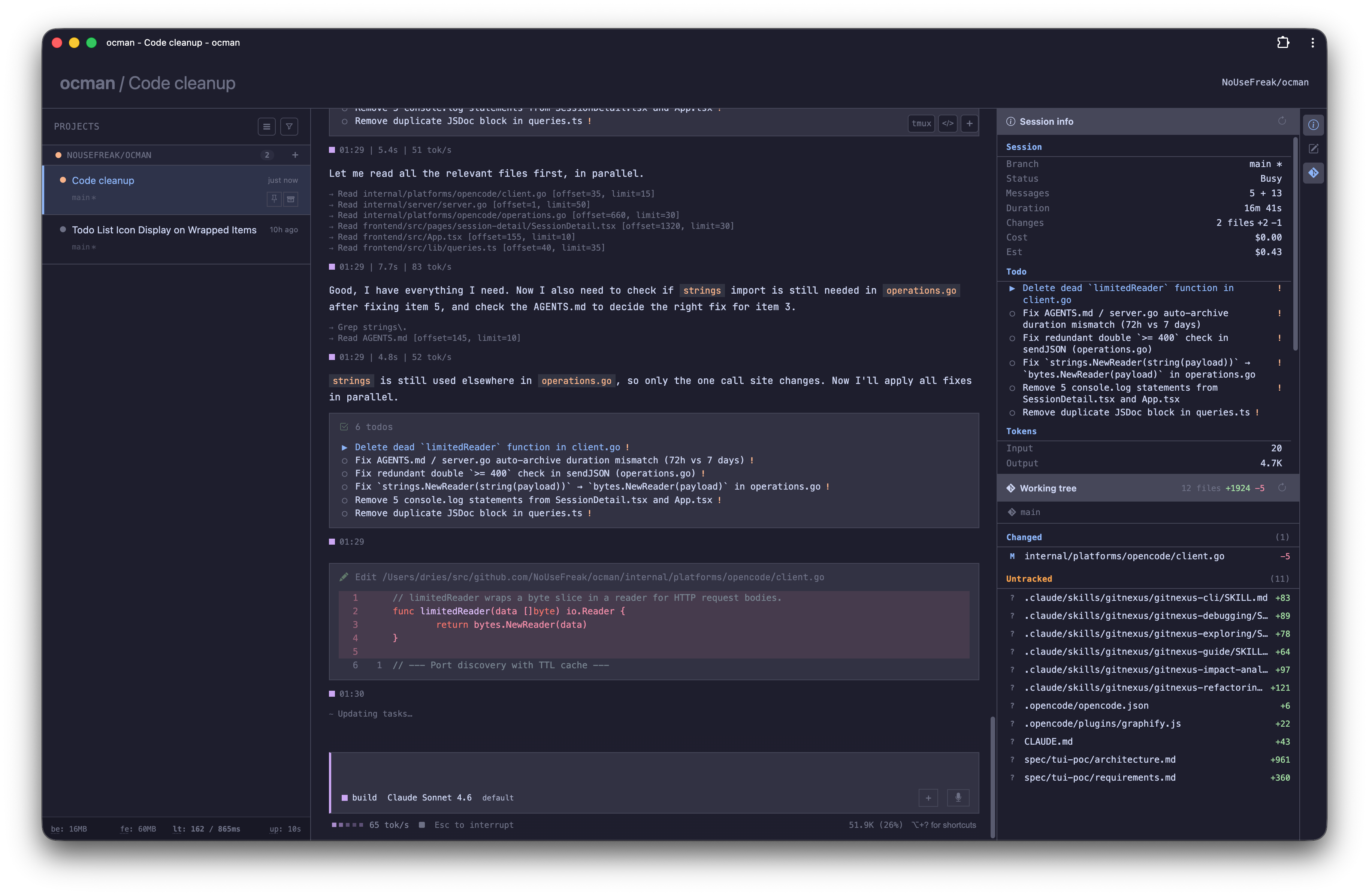ocman dashboard